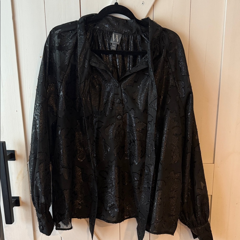 Worthington Black Sheer Blouse